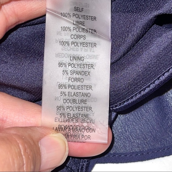 Vince Camuto Chiffon Cape Back Shift Dress NAVY 2 - Picture 13 of 17